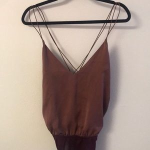 Burgundy body suit